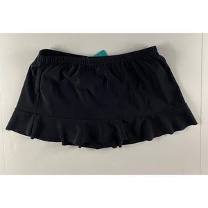 Women's Swim Shorts Bottom Aqua Green Skirted Ruffle Swim Suit Size Medium